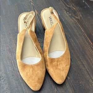 Vaneli Women's Brown Suede Slingback Loafers